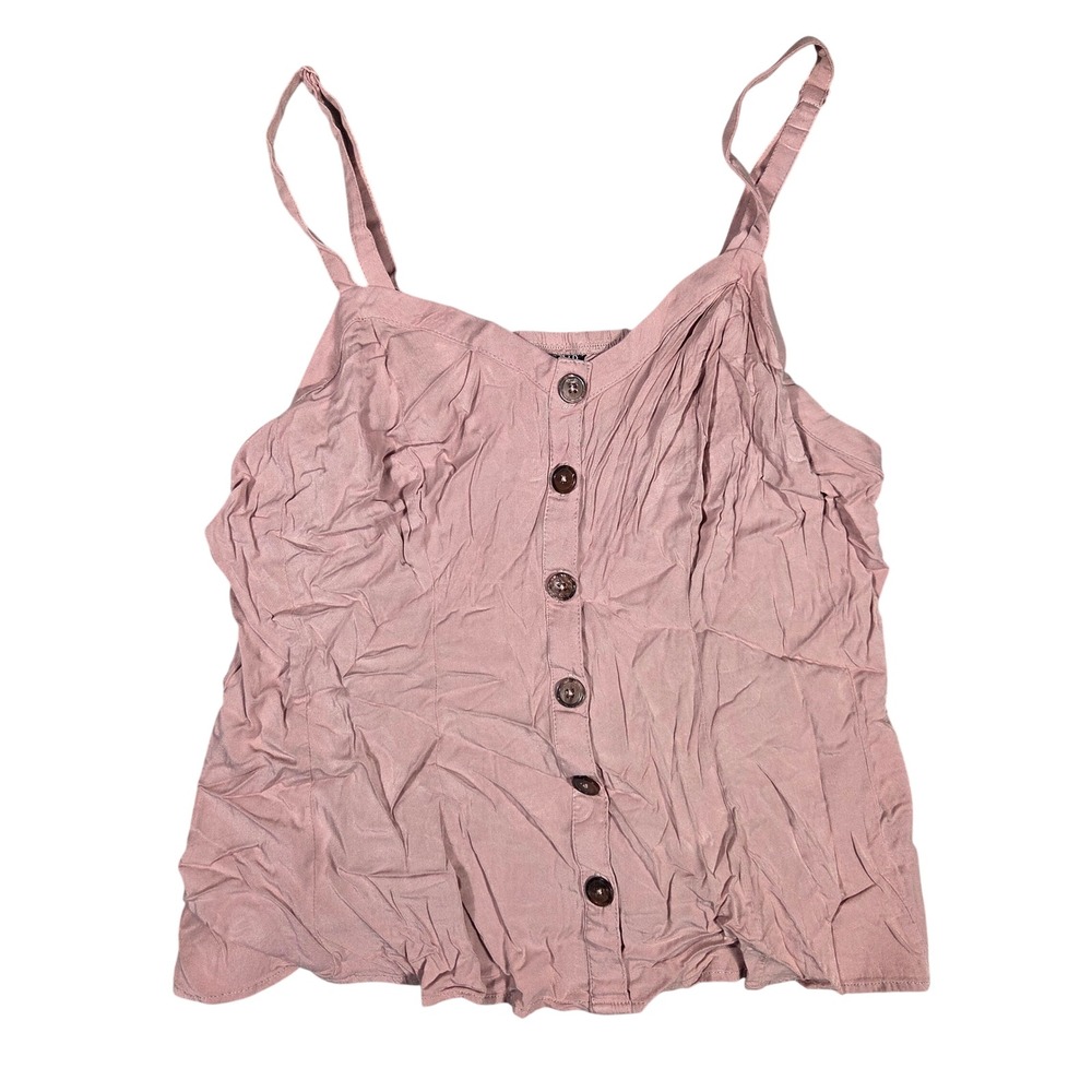 Torrid Womens 1 Pink Button Front Adjustable Strap Cami Tank Top Sleeveless